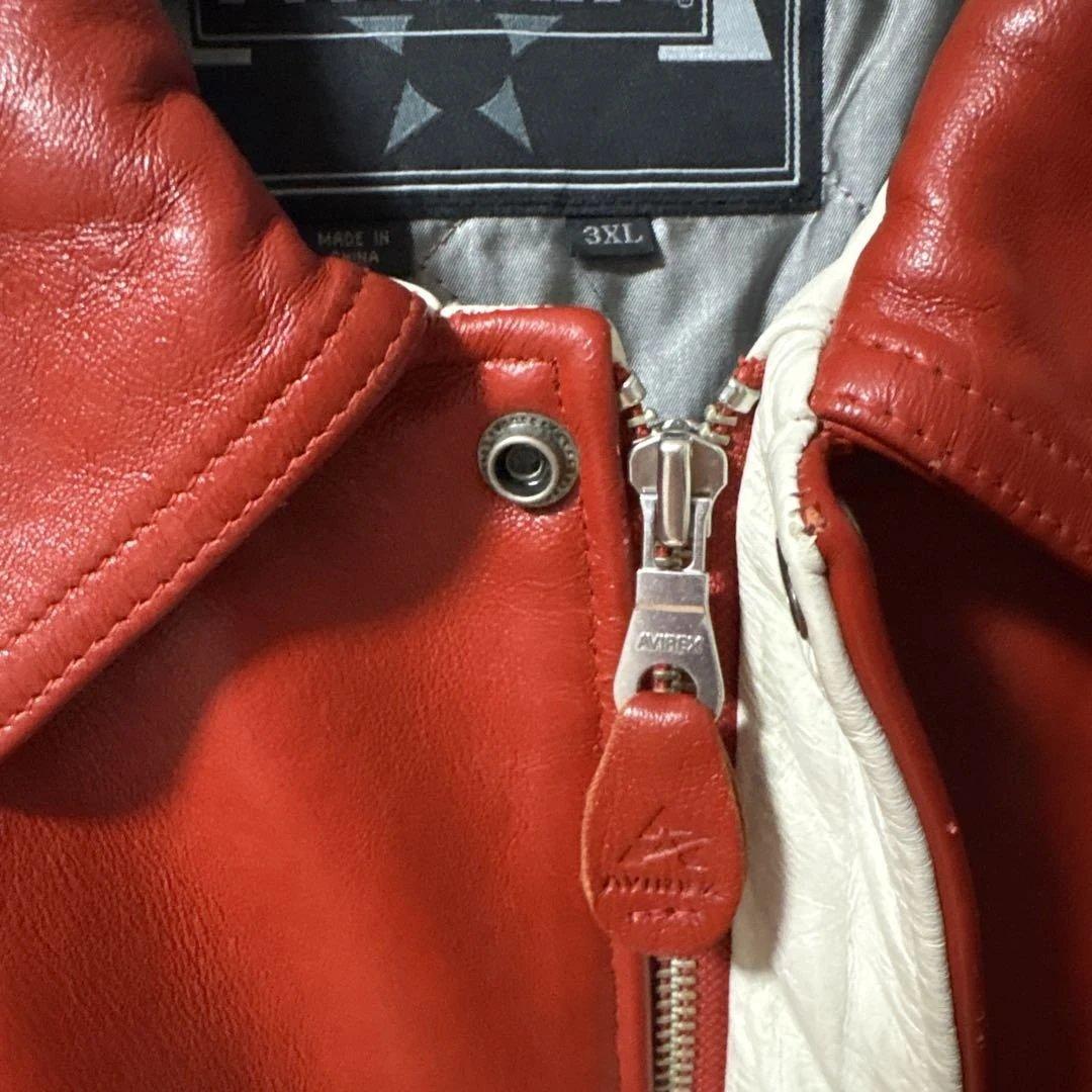 立*茂様 [激レア]AVIREX レザージャケット 3XL レッド ストリートB