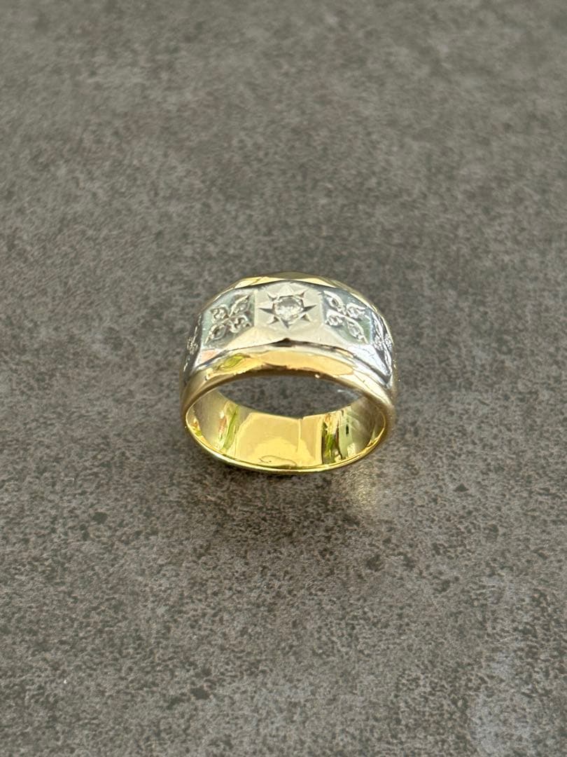 【coco】K18プラチナpt900ダイヤリング 13.5gメンズ指輪