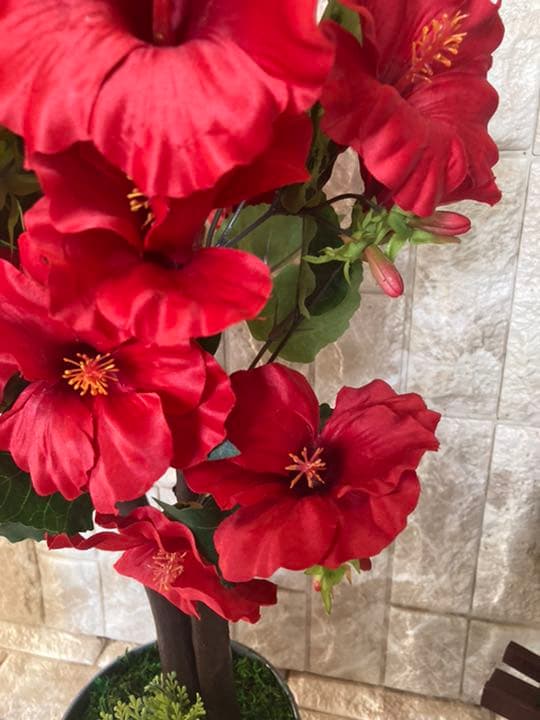 光触媒　人工観葉植物　ウォールグリーン   造花　インテリア　ハイビスカス69