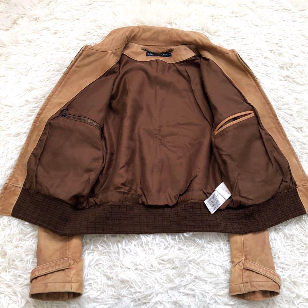 【入手困難】激レア ラルフローレン レザー ライダースジャケット　ロゴプレート
