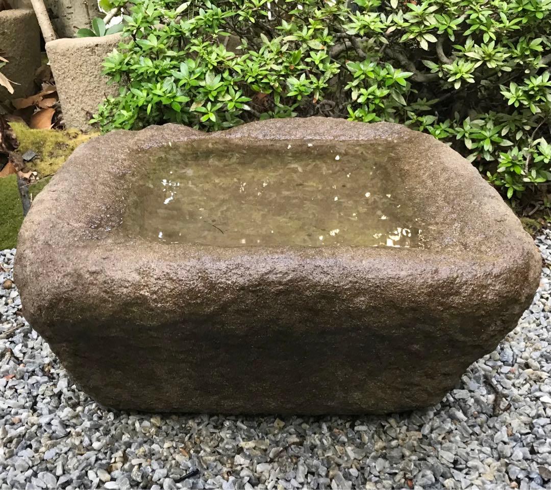 【天然石・水鉢・石鉢・手水鉢・蹲】自然石苔玉水石庭園造園庭石バードバスオブジェ