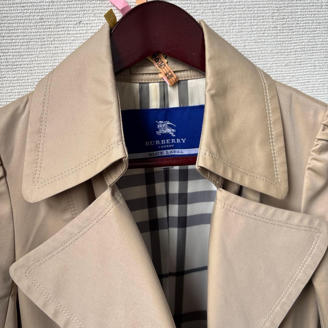 バーバリーブルーレーベル　トレンチコート　ノバチェック　３８　春