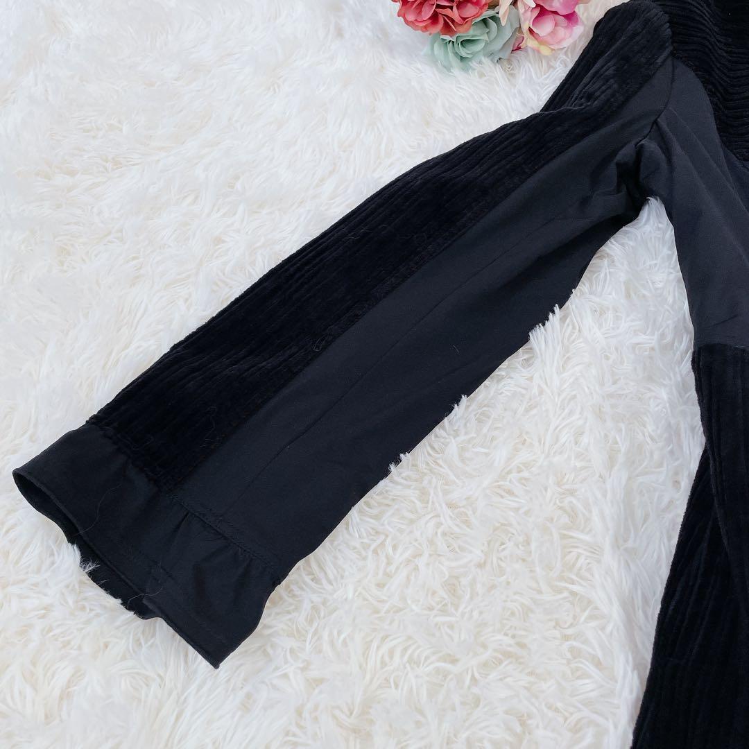 極美品　エイココンドウ　コーデュロイ　異素材切替　ロングコート　秋冬　42