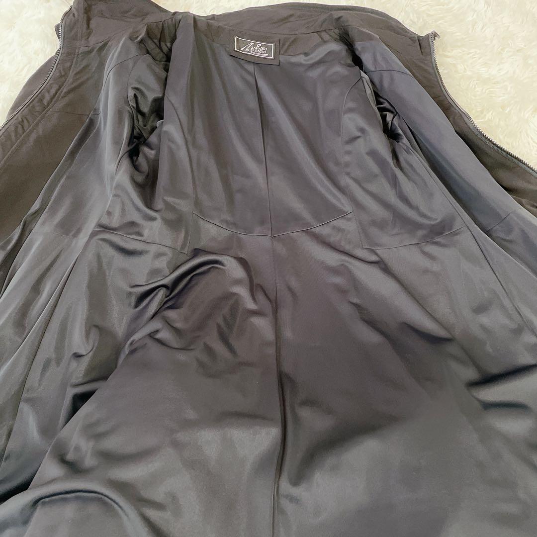 極美品　エイココンドウ　コーデュロイ　異素材切替　ロングコート　秋冬　42