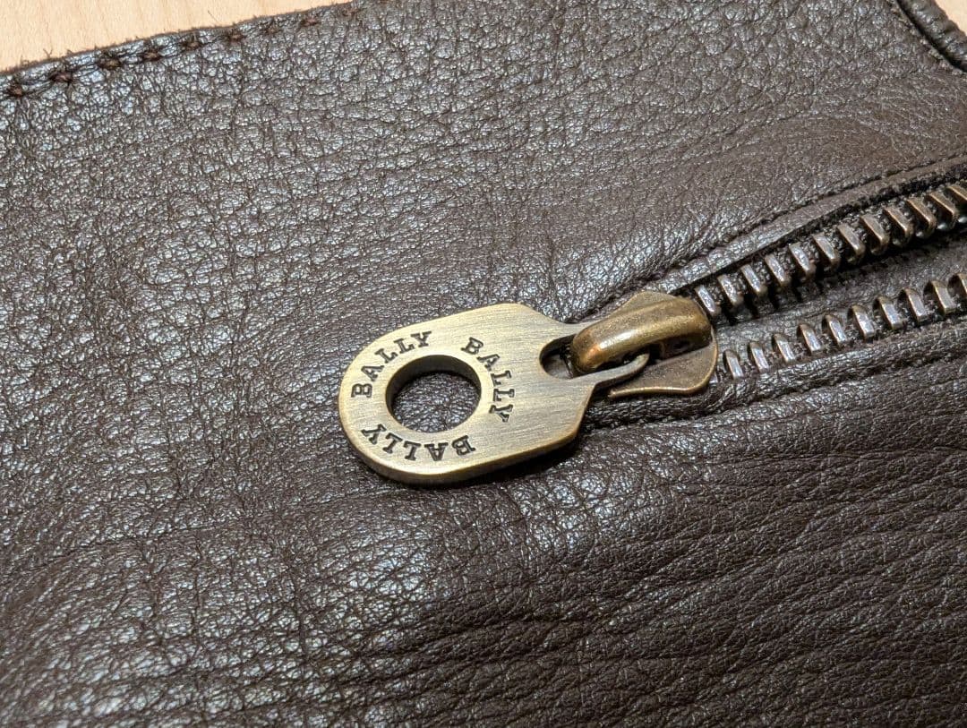BALLY バリー　ダークブラウン レザー手袋 ジッパー付き