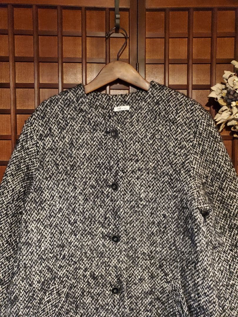 H＆ by POOL ヘリンボーンロングコート