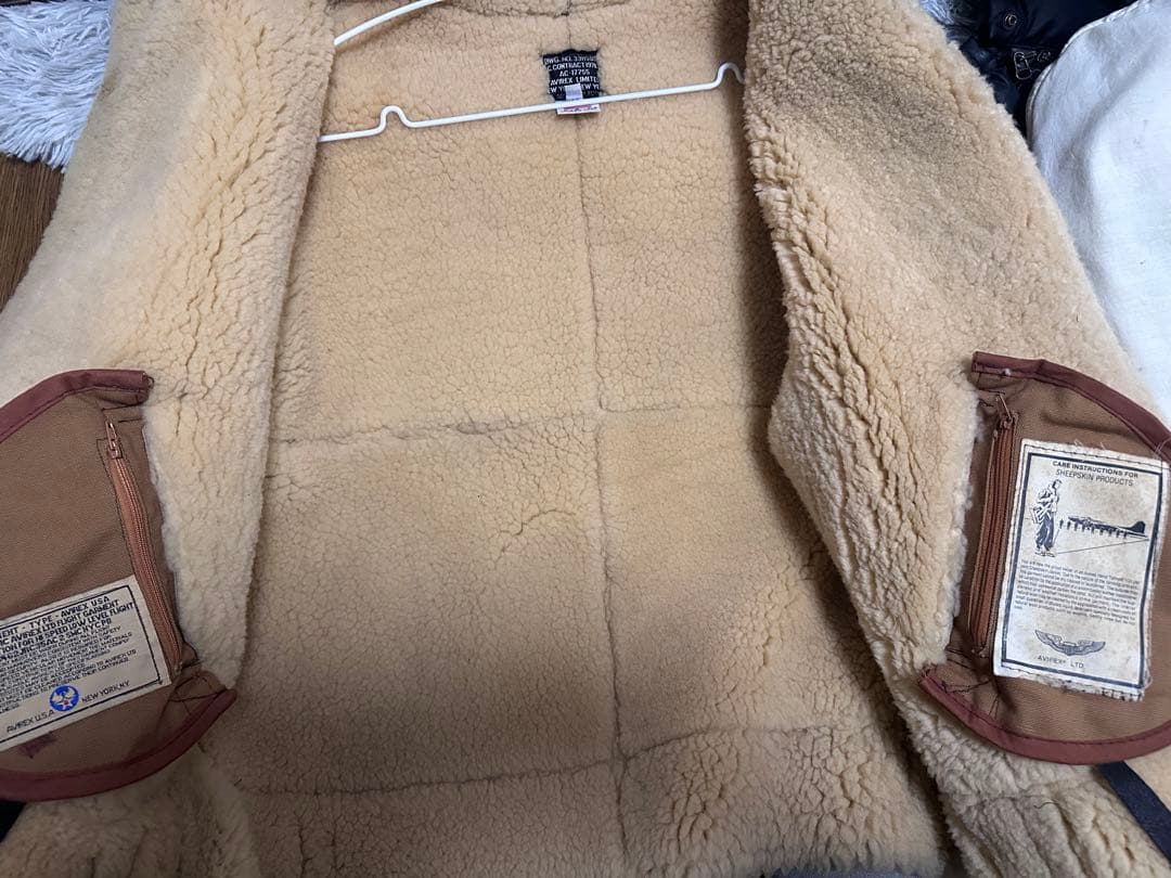 専用XL AVIREX B-3 リアルムートン フライトジャケット ボンバー