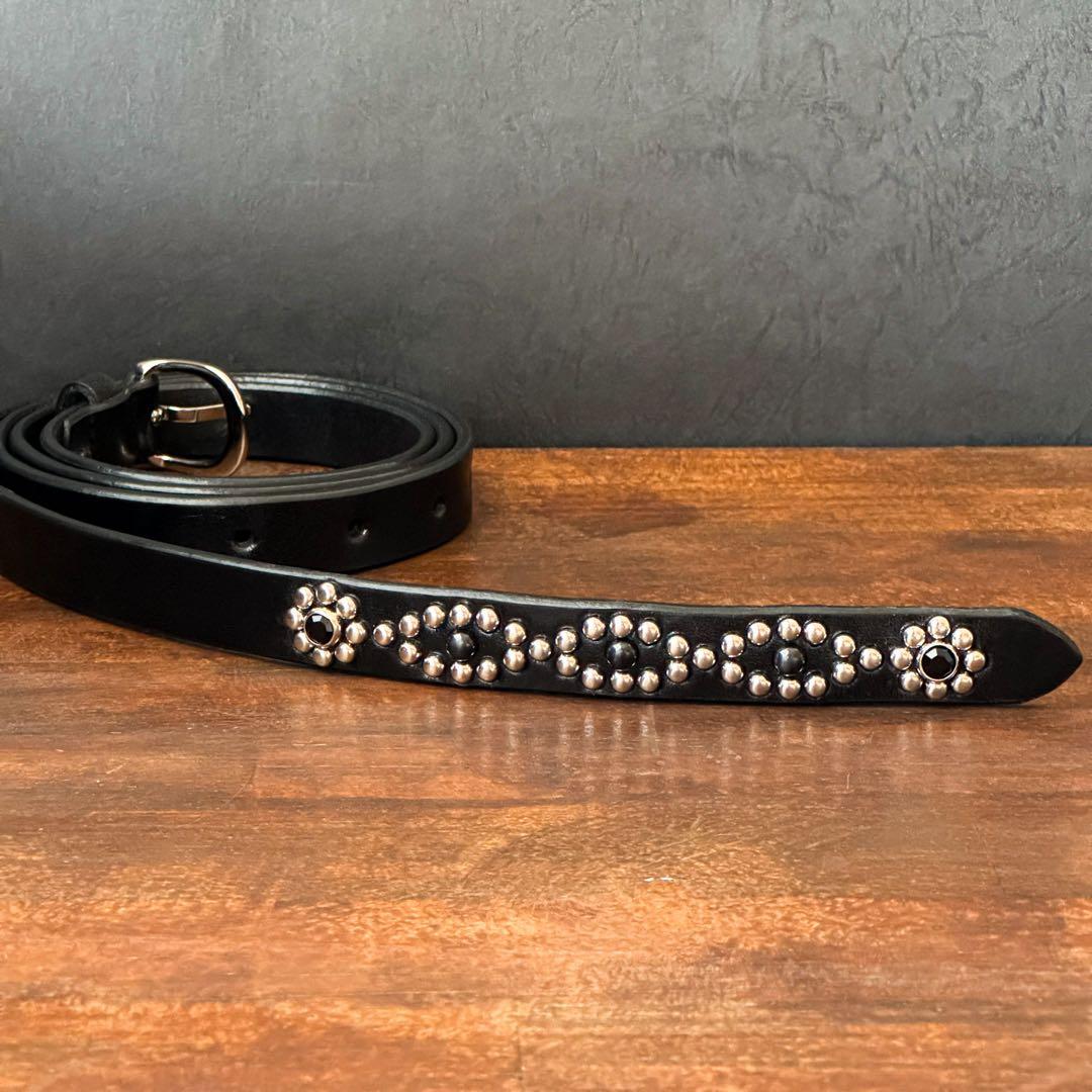 スタッズナローベルトフラワーチェーン18mm