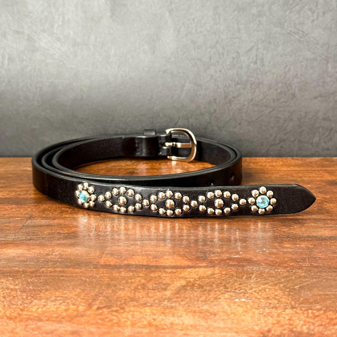 スタッズナローベルトフラワーチェーン18mm