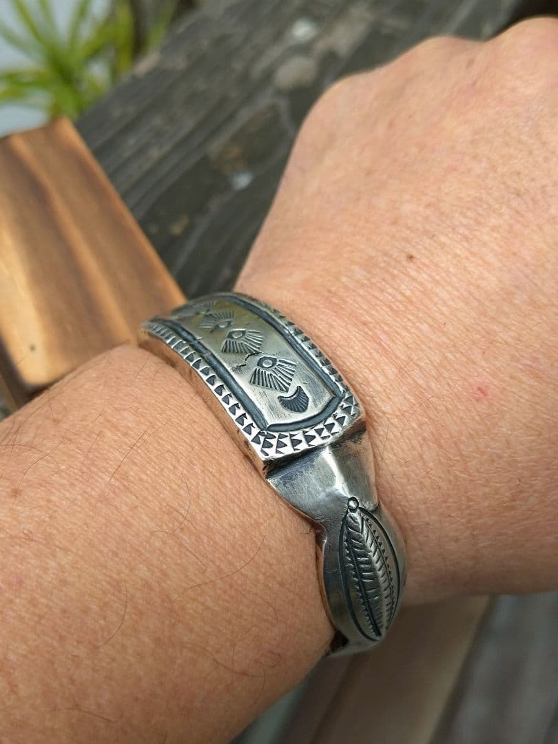 インディアンジュエリー、coinシルバーバングル、シルバーバングル