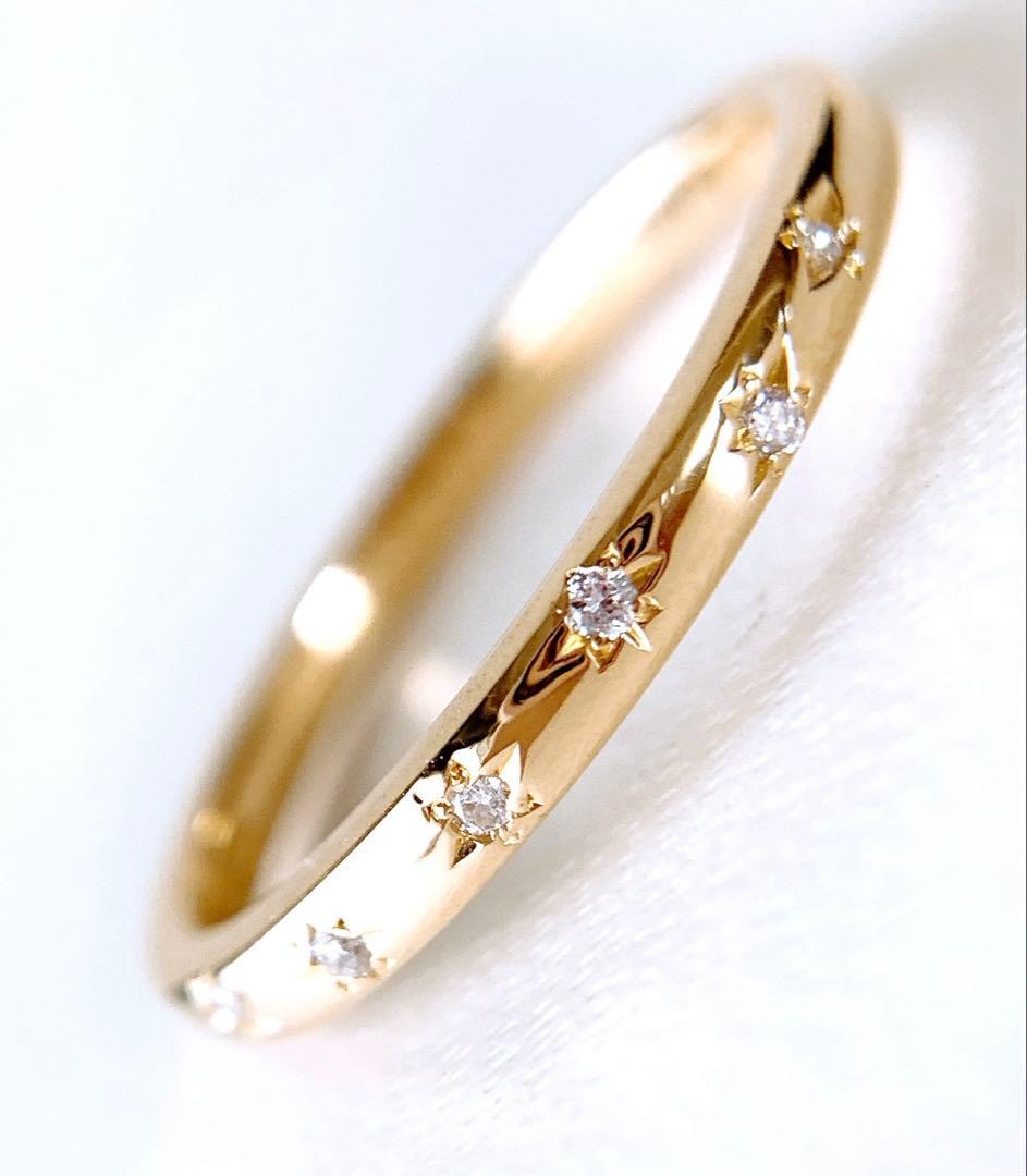 約2g✨VENDOME AOYAMA❗️k18YG 星留め　ダイヤモンドリング