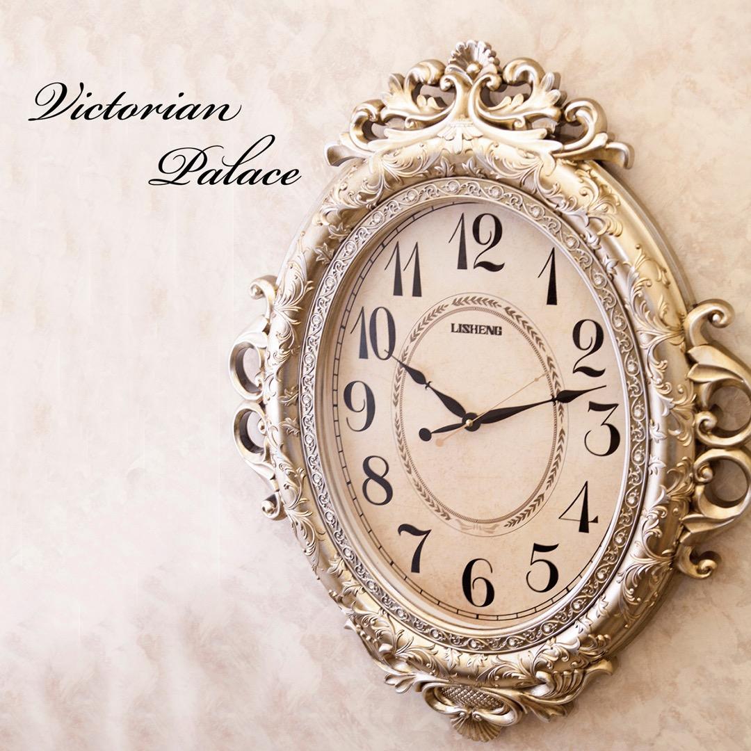 【壁掛時計】ビクトリアンパレス ウォールクロック ネグレスコ アンティーク 無音