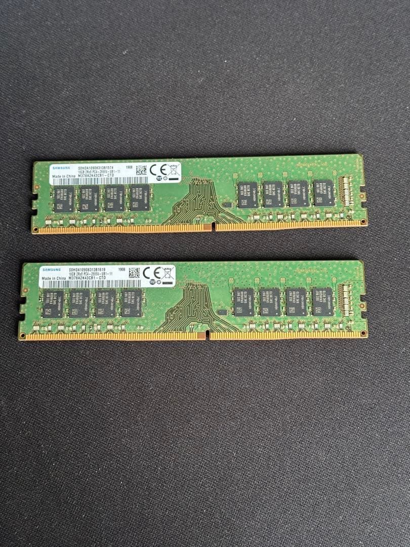 SAMSUNGDDR4 16GB×2 PC4-2666デスクトップメモリ　動作品