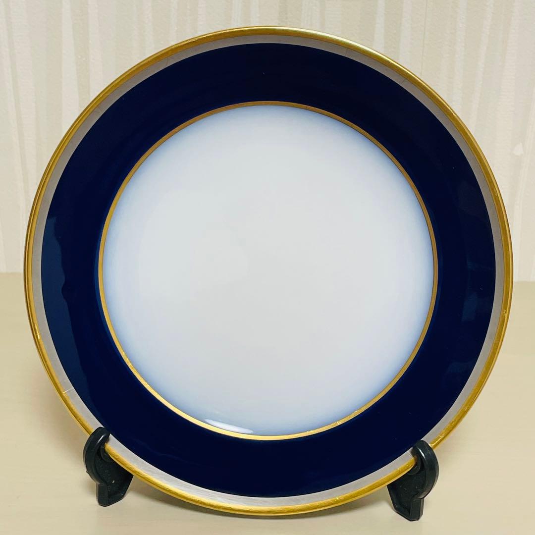 大倉陶園 OKURA 金彩 瑠璃 皿 プレート 4枚セット 直径16.7cm