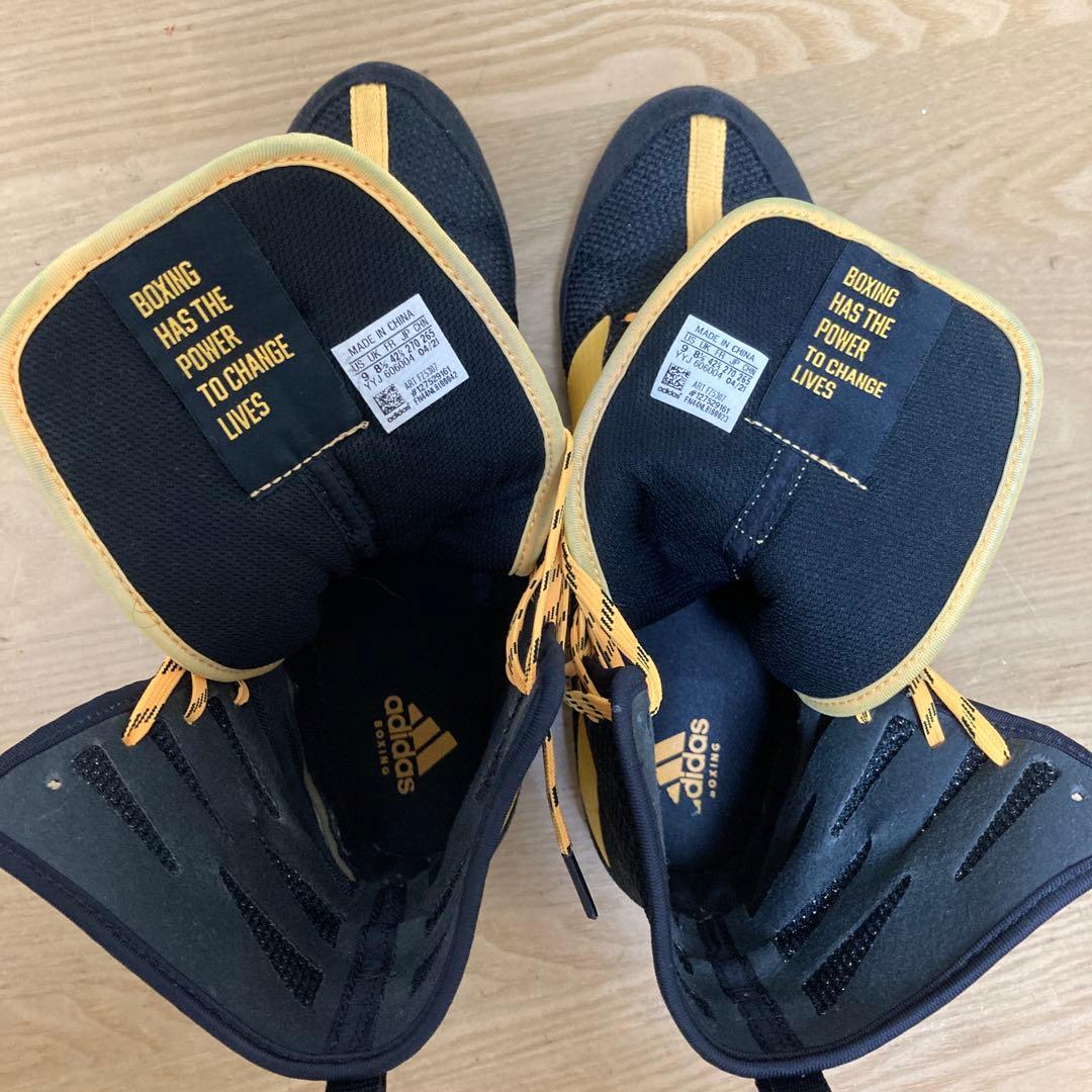 adidas ボクシングシューズ 黒/黄色 ハイカット