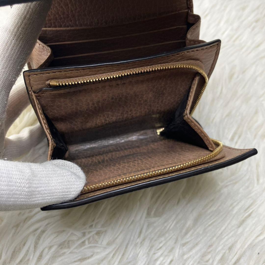 極美✨GUCCI 二つ折り財布 GG マーモント レザー ベージュ