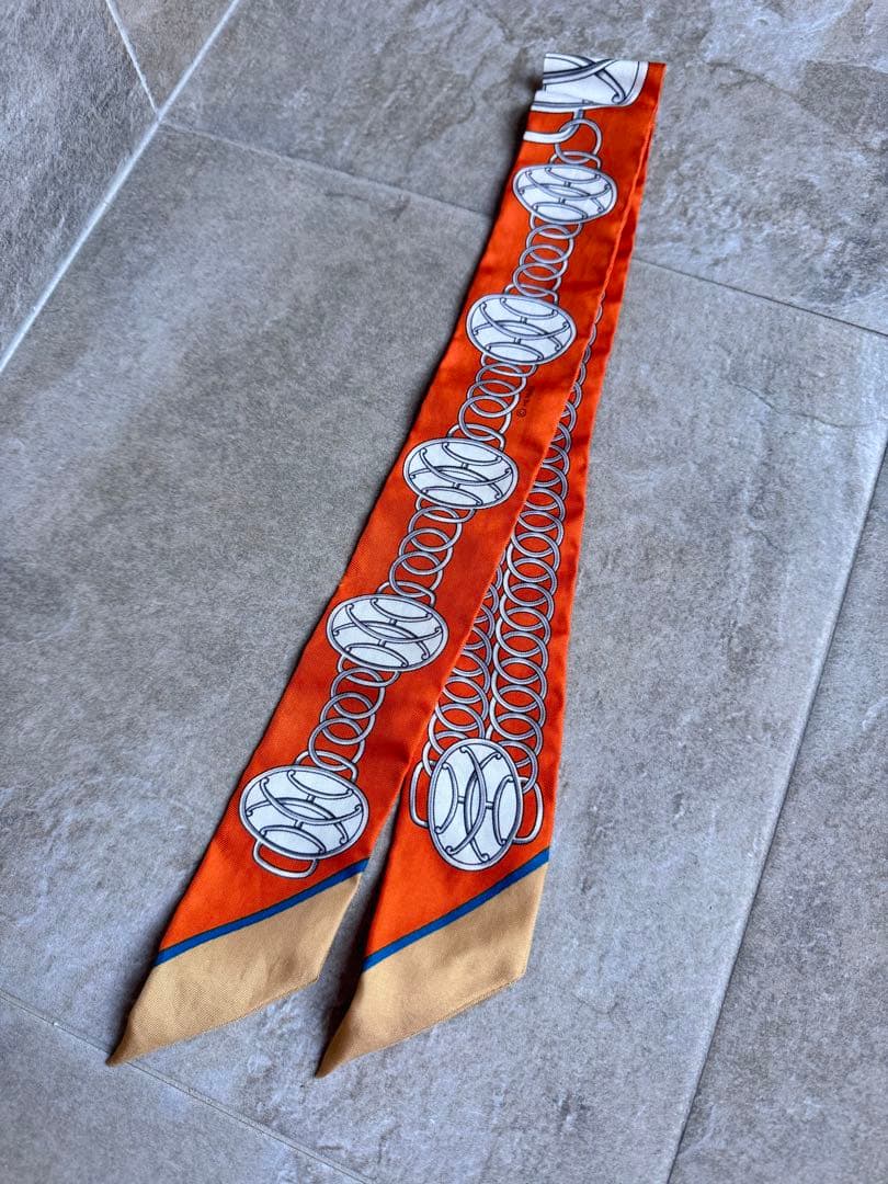 HERMÈS ツイリー　オレンジ　美品