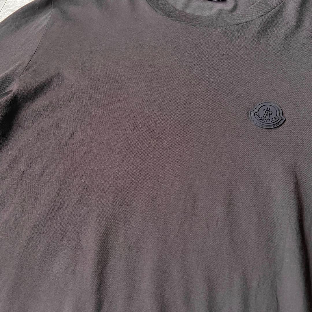 MONCLER 長袖Tシャツ　ロンT レイヤード　胸元ロゴ　ダークブラウン　L
