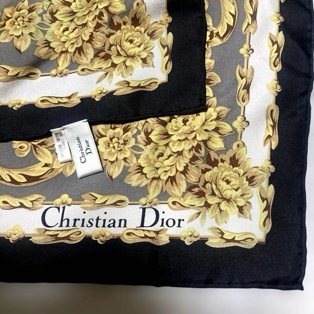 Christian Dior スカーフ　★大判カレ.美品.シルク100.タグ付き