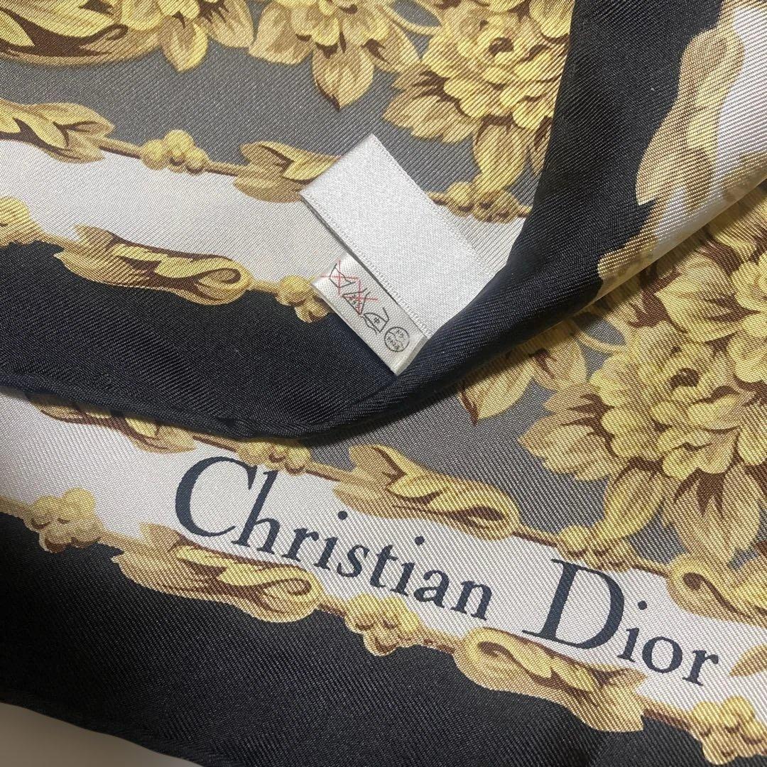Christian Dior スカーフ　★大判カレ.美品.シルク100.タグ付き