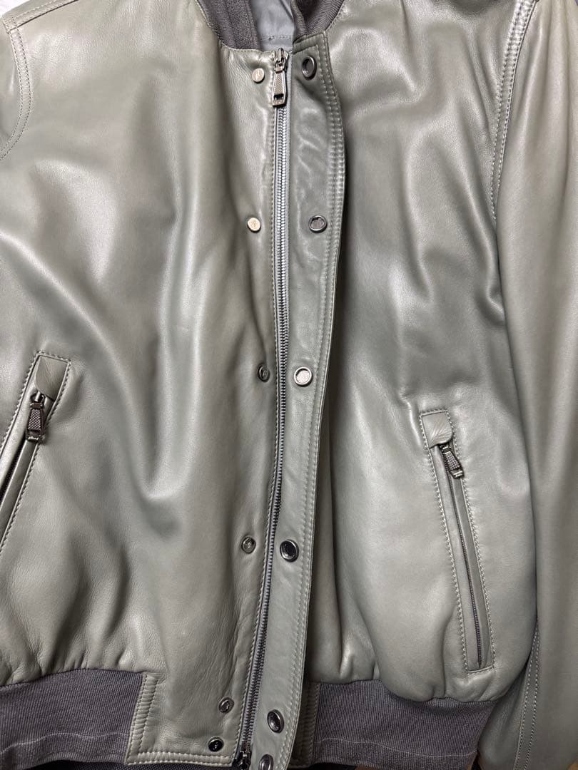【150万円超級】ブリオーニ 仔羊革ブルゾン(100%ダウンライナー付) 48