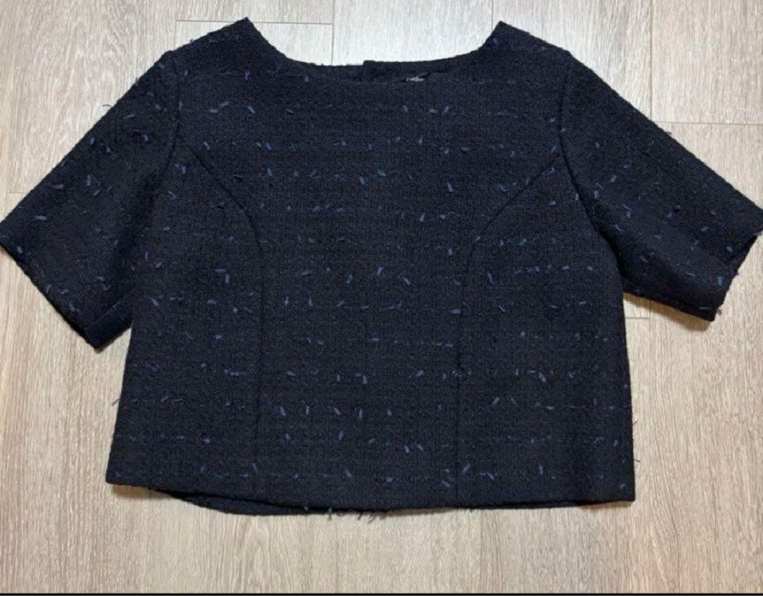 Pachman パハマン　ネイビー　ツイードブラウス トップス