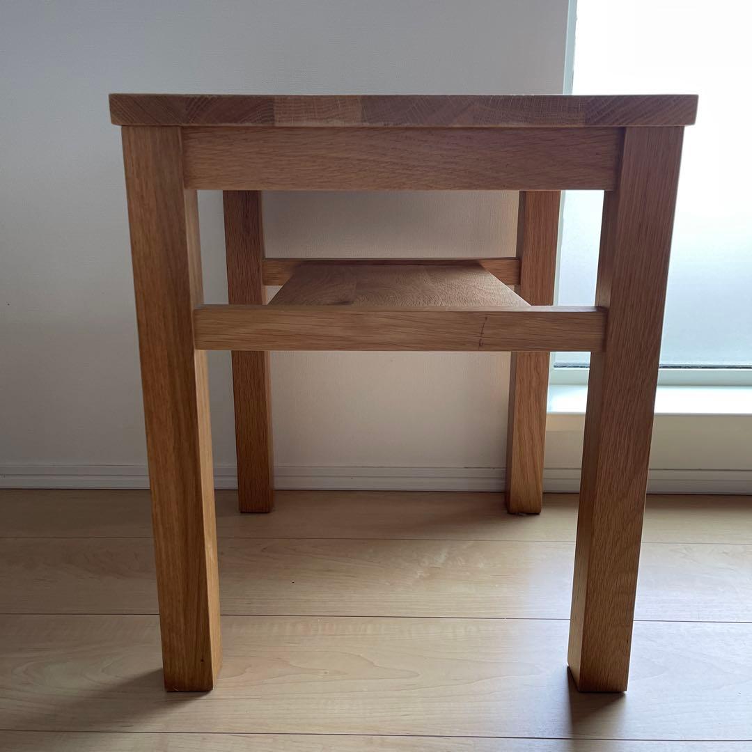 無印良品 オーク無垢材 サイドテーブル ベンチ スツール 椅子 チェア ②