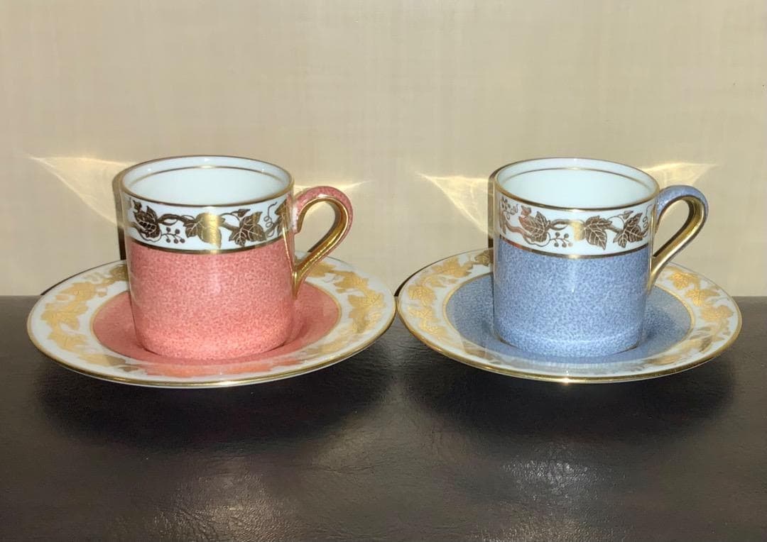 廃番日本未入荷 ウェッジウッド ホワイトホールパウダー デミタスc&s２色セット