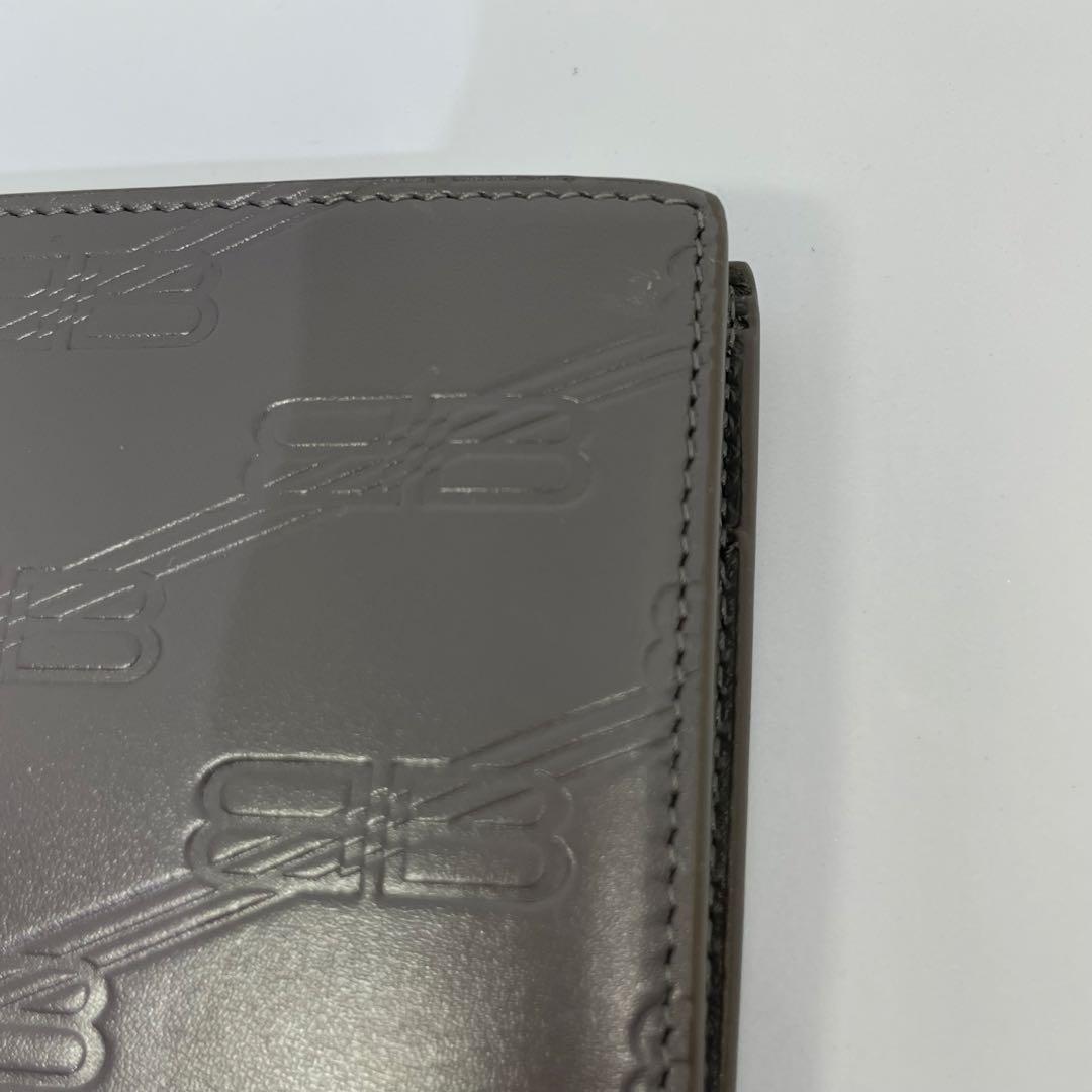 ♡良品 BALENCIAGA 二つ折り 財布　BB ロゴ　エンボス モノグラム