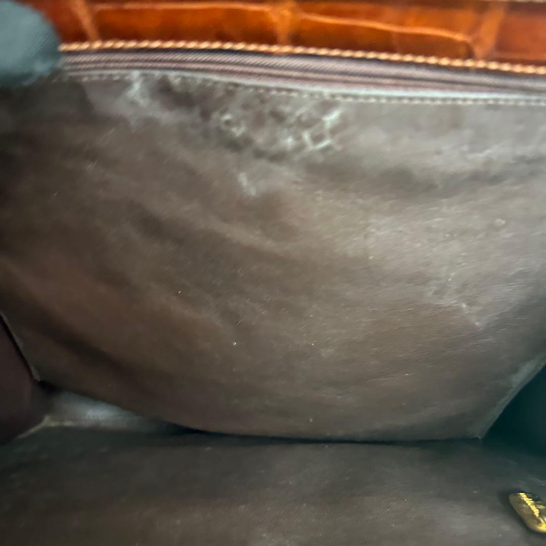 美品　Franco Parmeggiani　クロコ　トートバッグ　肩掛け　自立