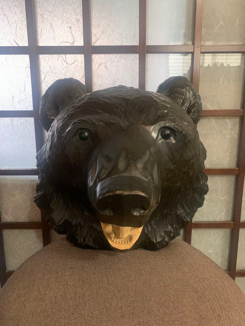 値下げ！熊 ベア 壁掛け 置物 木製 木彫り 彫刻 大型 工芸品 レトロ