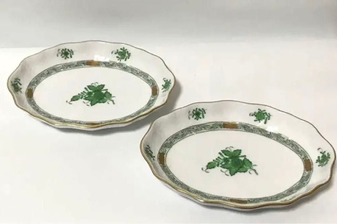 ヘレンド インドの華 オーバル ディッシュ　２枚セット