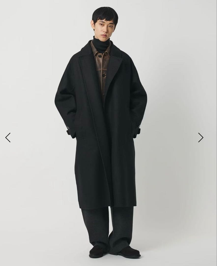 25AW <H> リバー バルカラー ベルテッドコート