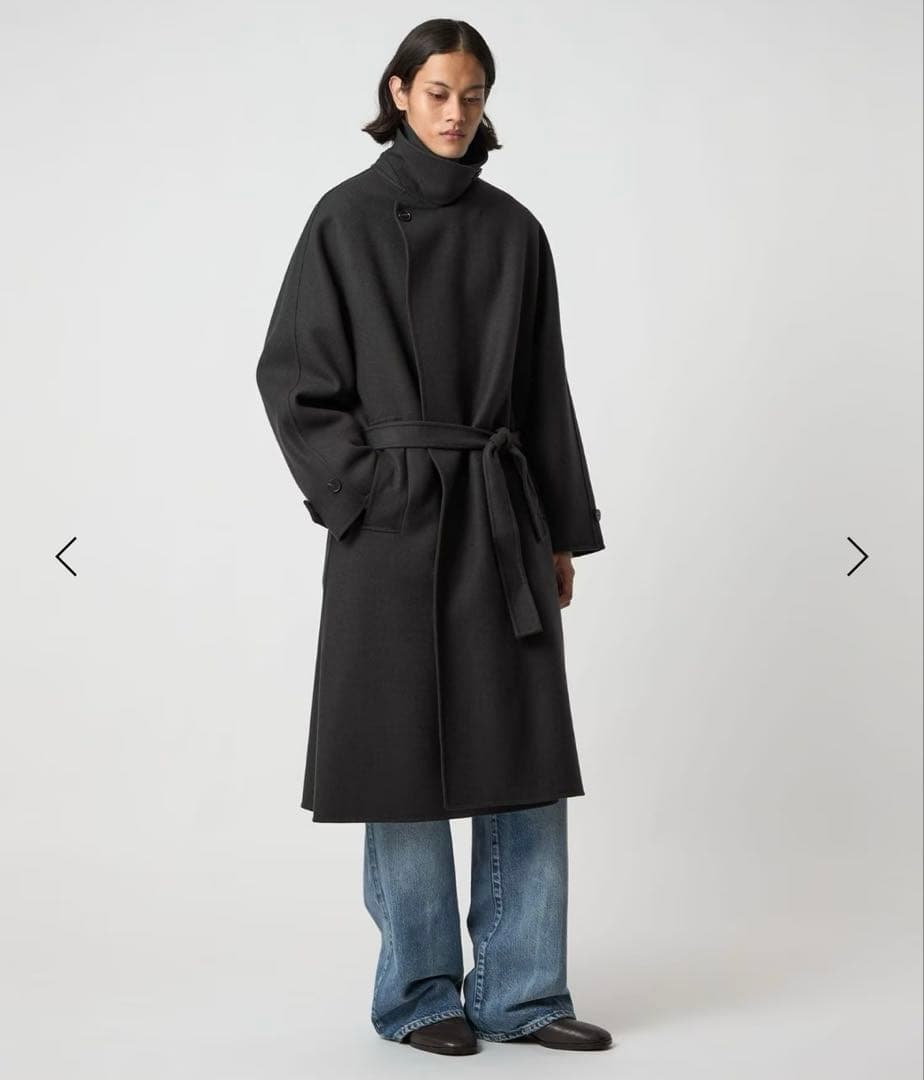 25AW <H> リバー バルカラー ベルテッドコート