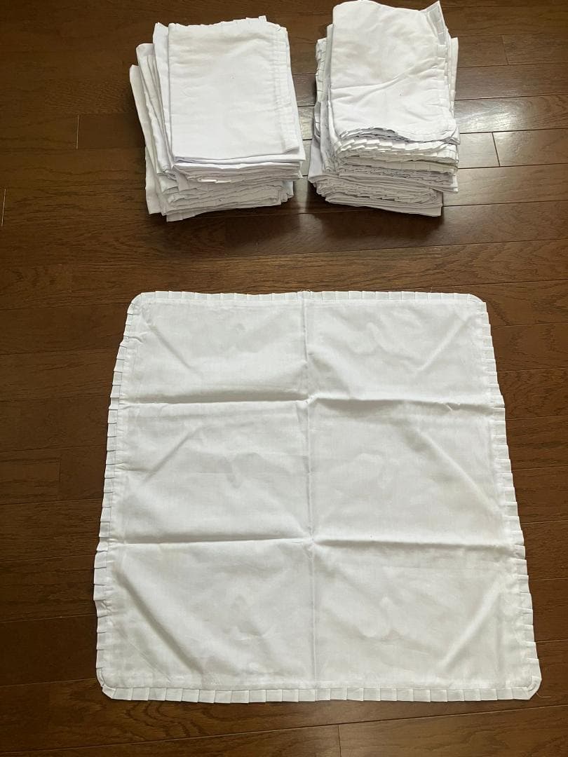 昭和レトロ品　座布団カバー30枚　白　無地　バラ売り相談可