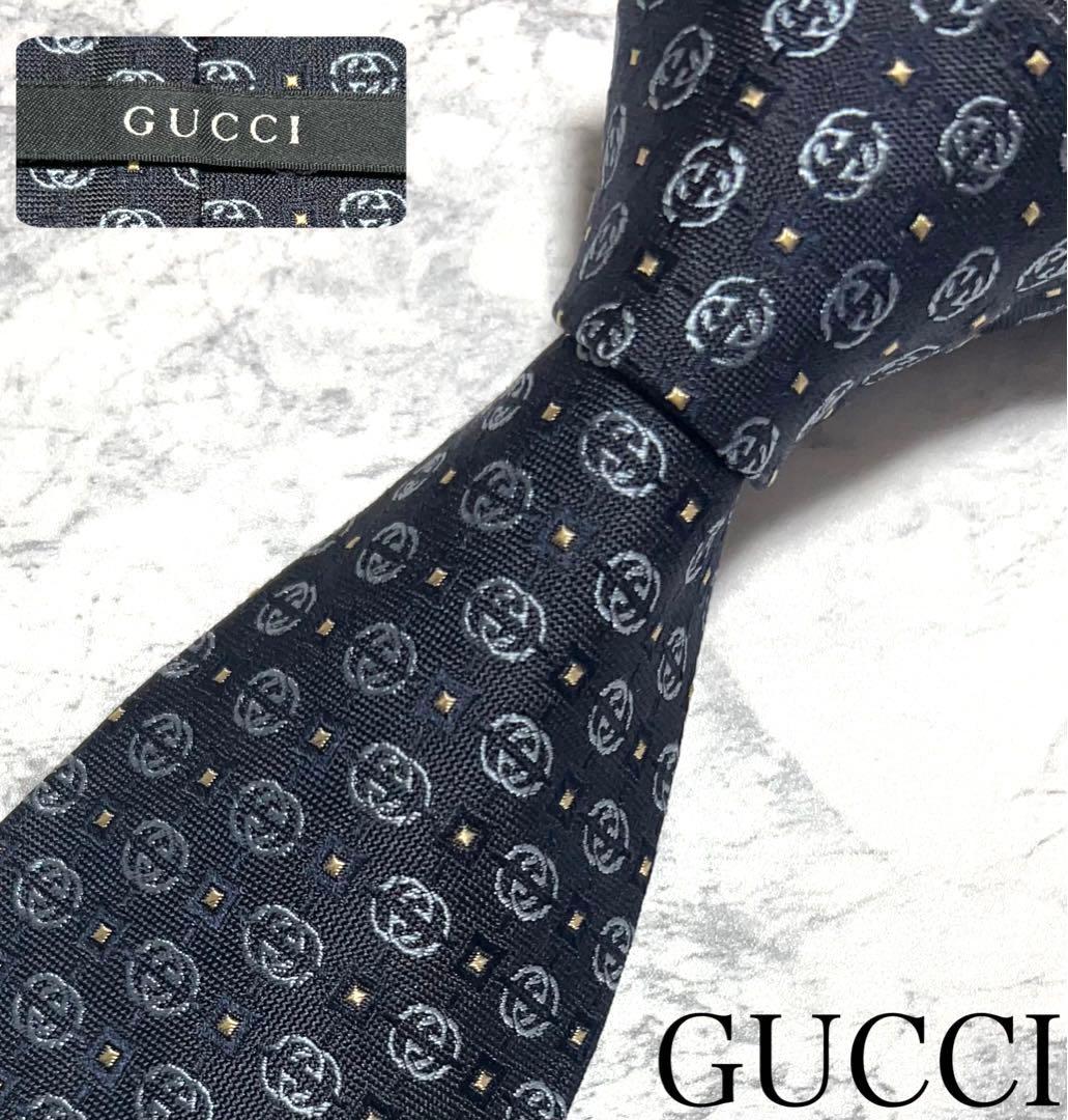 GUCCI ネクタイ ハイブランド GG柄 刺繍 光沢