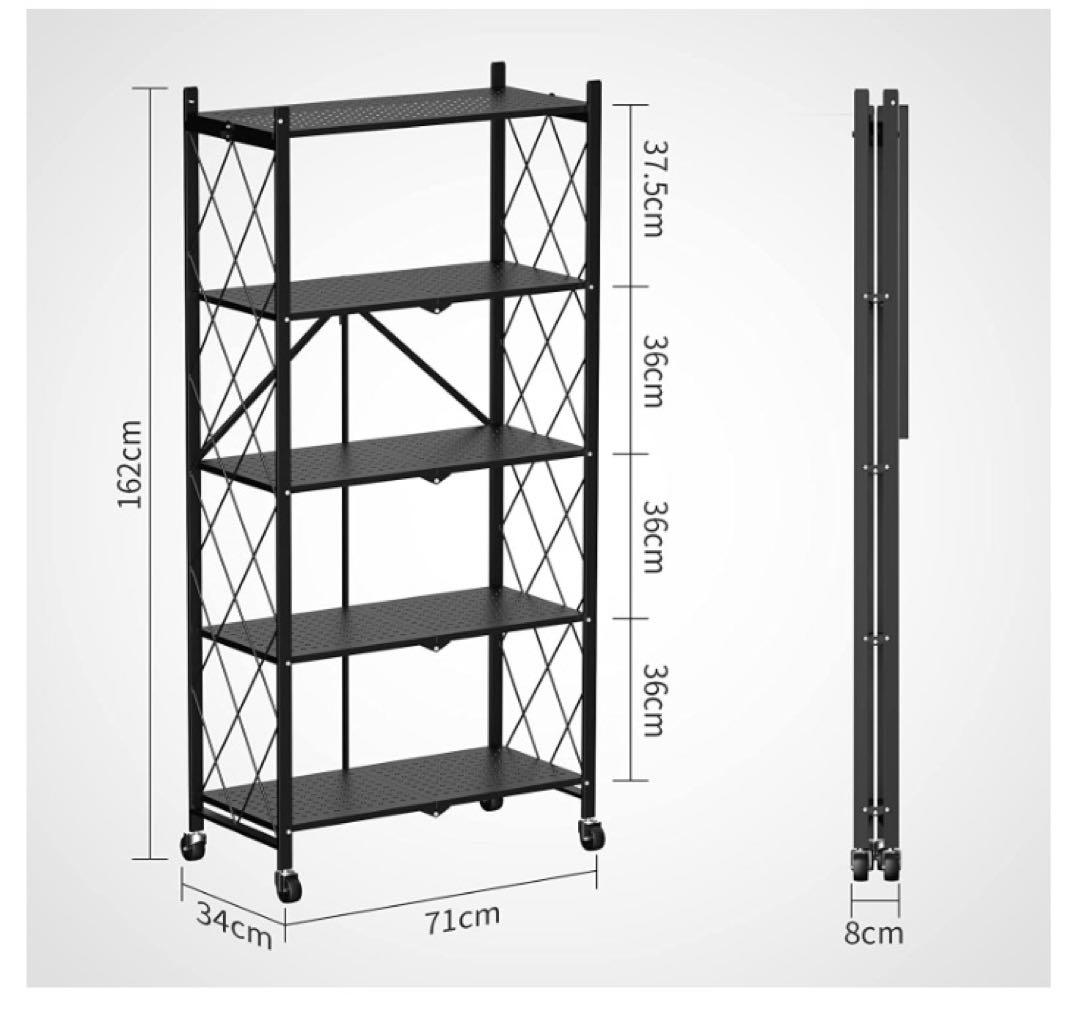 5段スチールラック ブラック