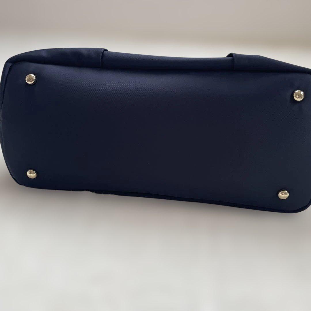 TOCCA＊トッカ＊リボン＊ナイロンバッグ＊トートバッグ＊A4サイズ＊ネイビー