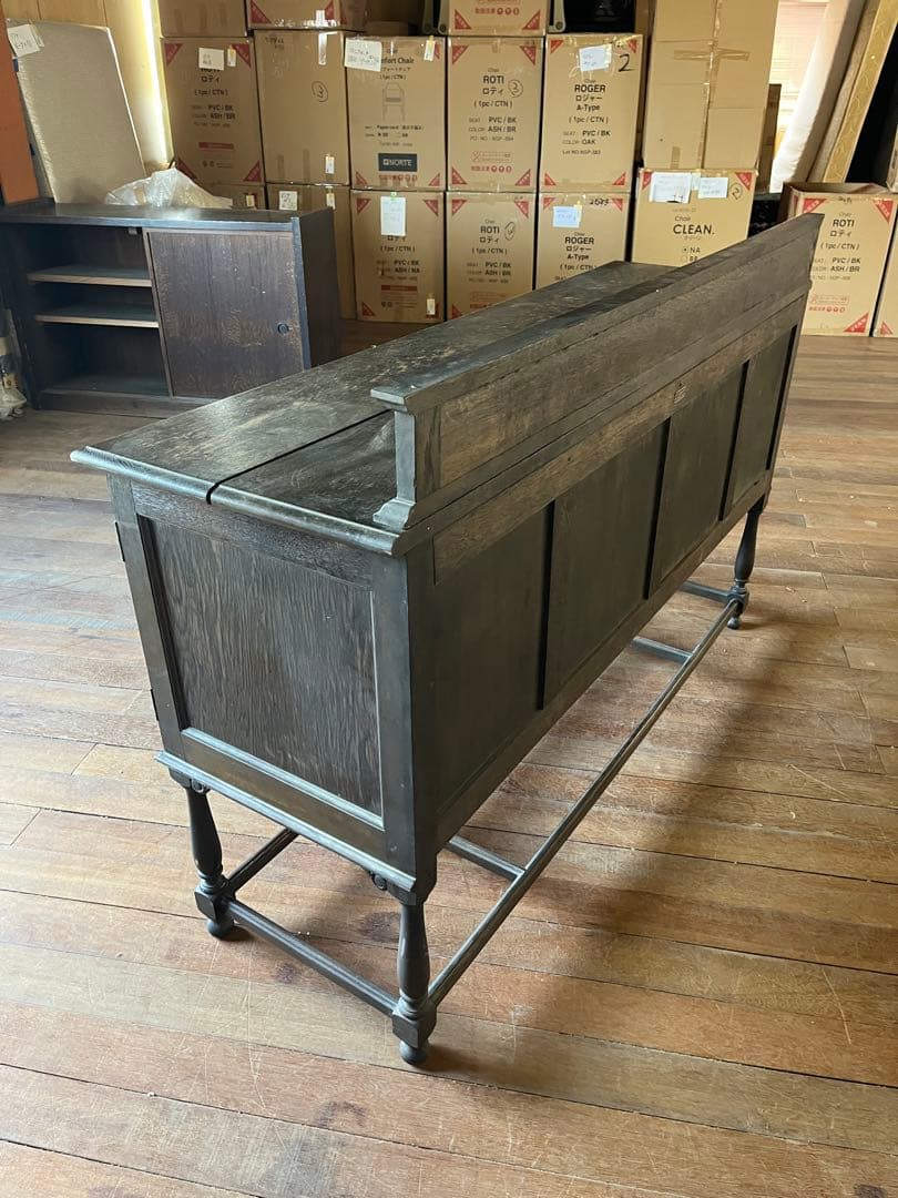 カウンター家具　レジ台　飾り棚ダークブラウン 木製 クラシックスタイル 収納家具