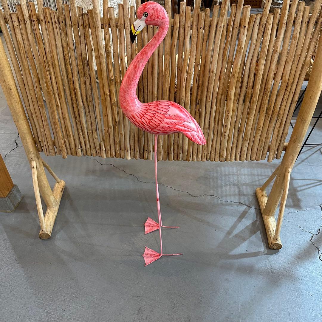 【訳あり】バリ島木彫りフラミンゴh130cm通常33,000円がなんと！