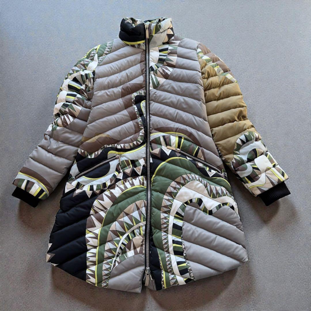 美品✨エミリオプッチ ダウンコート 希少カラー　総柄　ローマ製　38