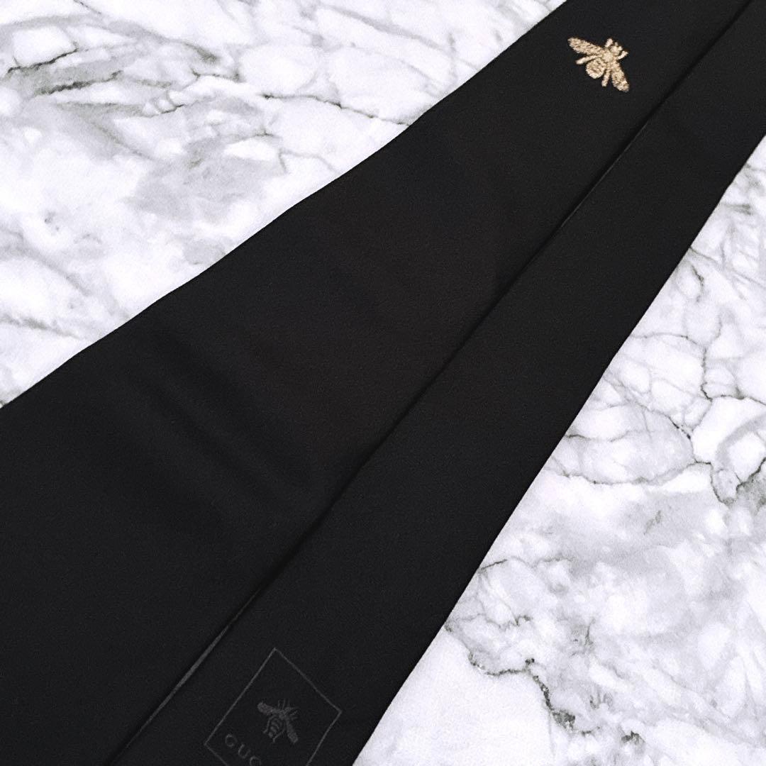 ✨未使用箱付き✨GUCCI 蜂　ビー　ソリッド　ブラック　ネクタイ