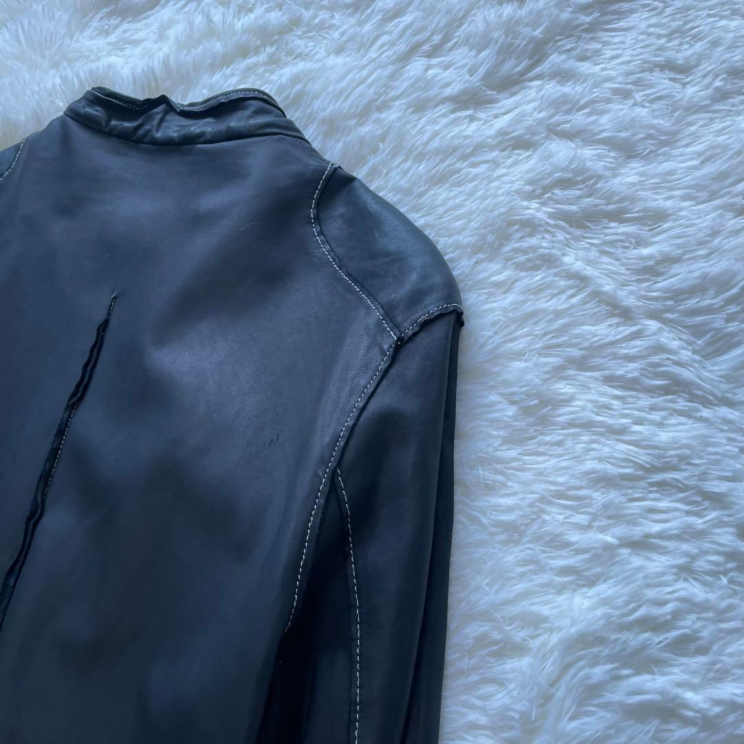 sisii / シシ　シングルレザー ジャケット　ブラック　牛革　M　洗える