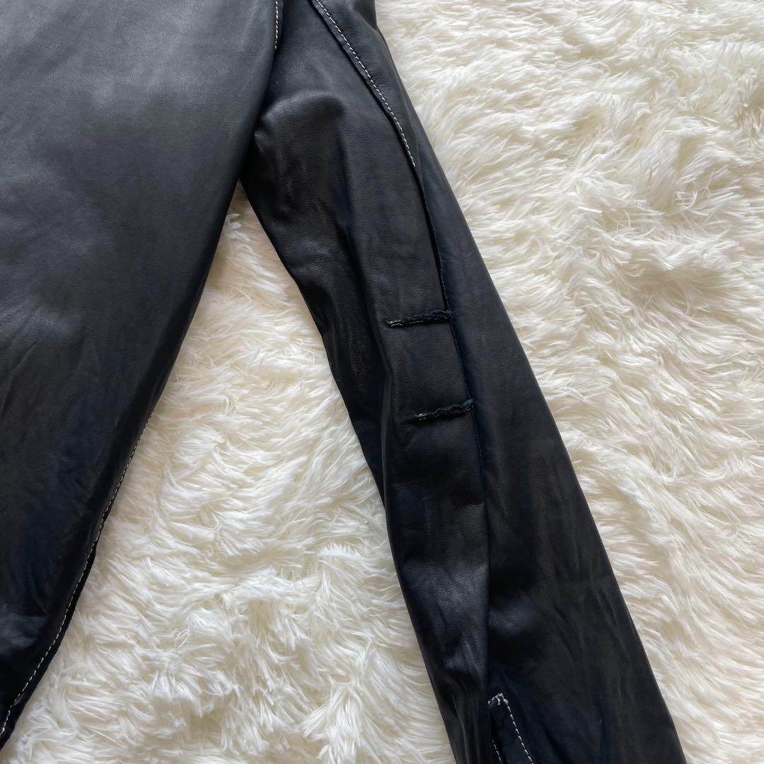 sisii / シシ　シングルレザー ジャケット　ブラック　牛革　M　洗える