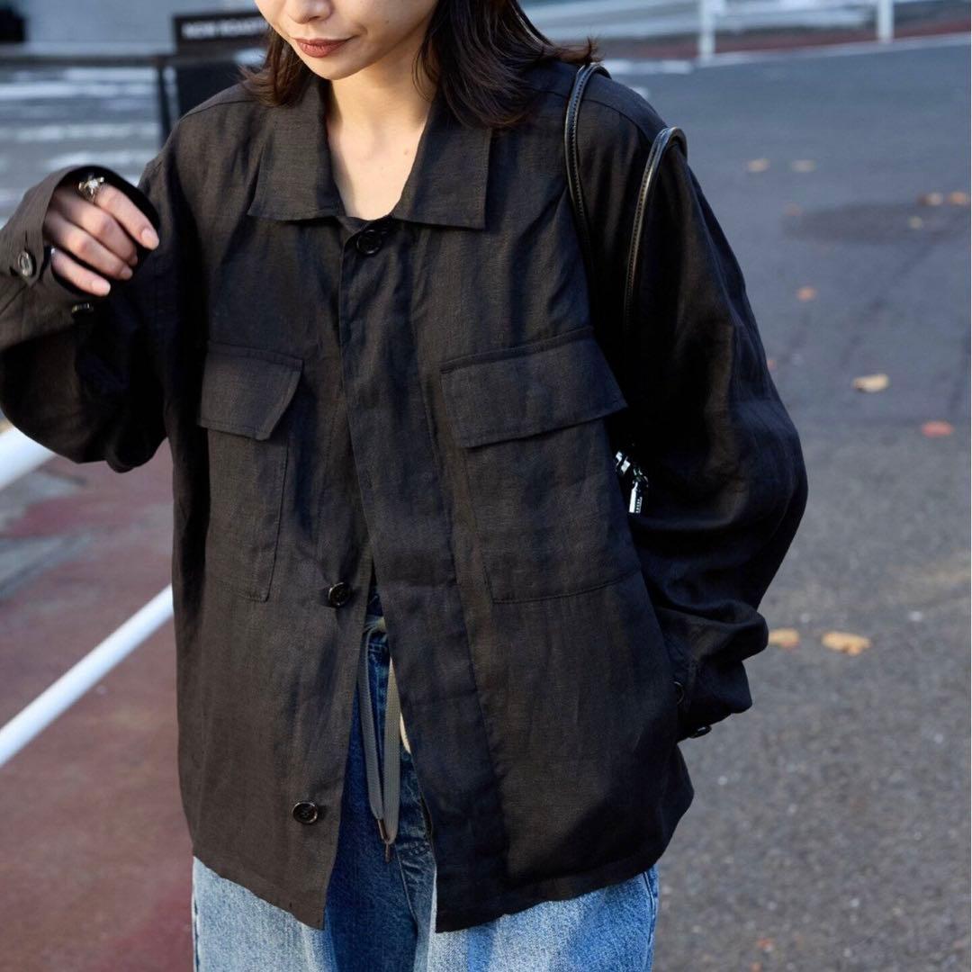 リネンミリタリージャケット　ジャーナルスタンダード