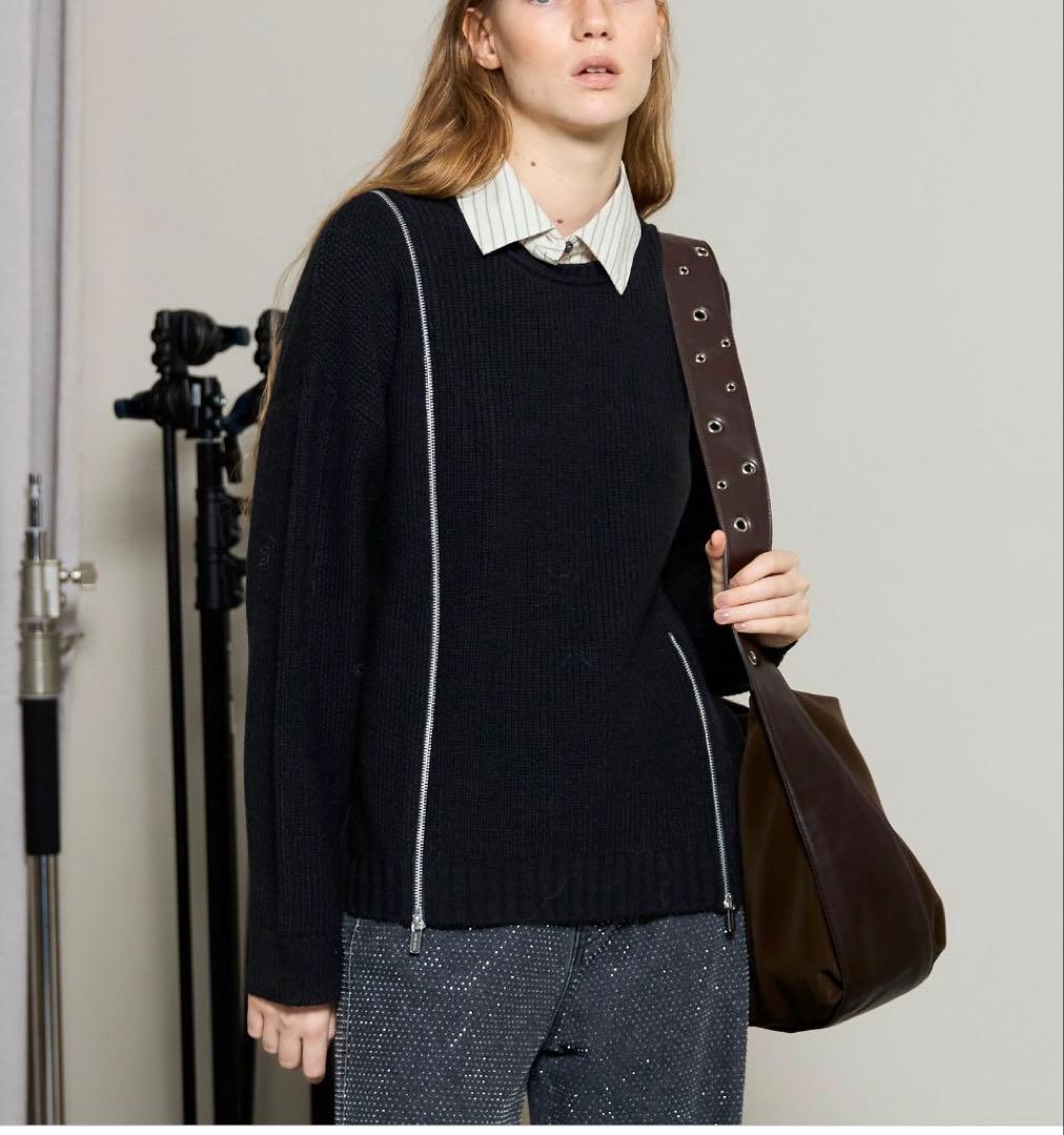 MAISON SPECIAL ロングファスナーニット