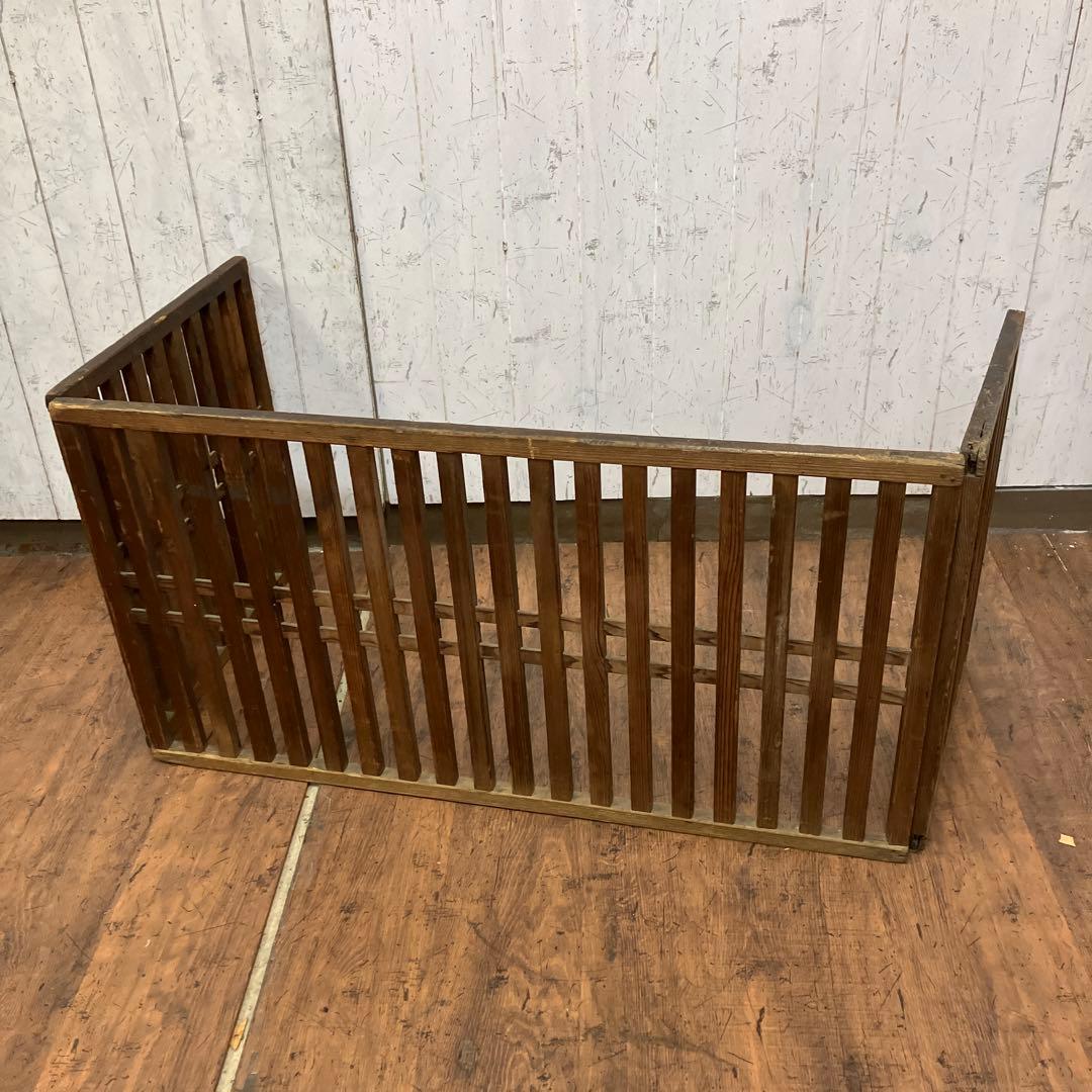 B-2 昭和レトロ 木製 帳場囲い 帳場格子 折りたたみ式 フェンス 間仕切り
