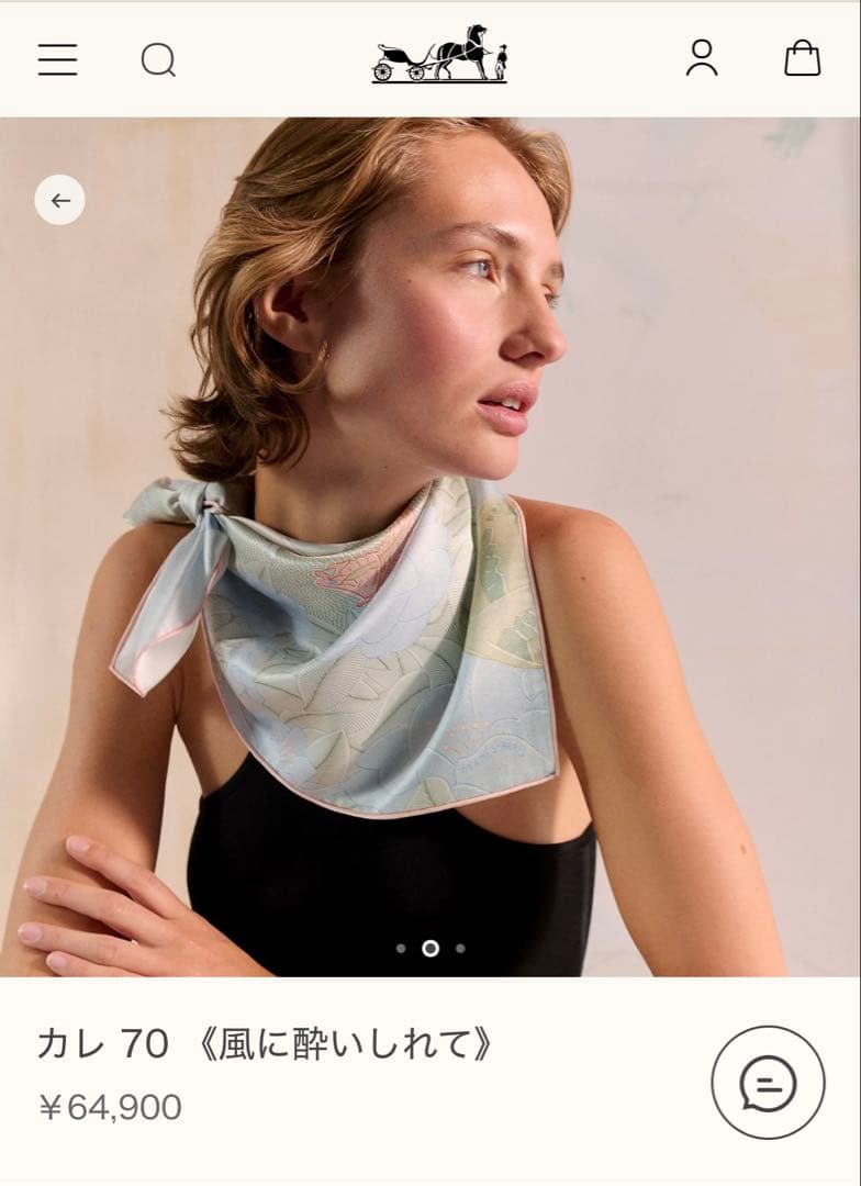 エルメス　HERMESカレ 70 《風に酔いしれて》