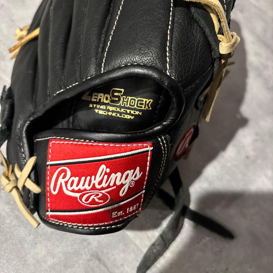 [未使用品]Rawlings 軟式グローブ 黒 右手用投手