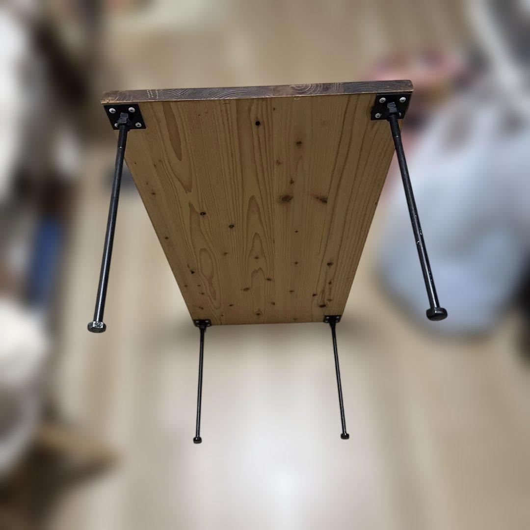 木製長方形テーブル スチール脚付き